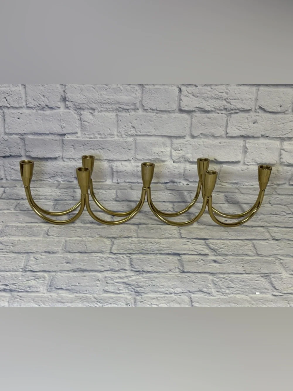 Brass Wave candelabra Seven Taper Candle Holder Vintage 22.5” Mid Century